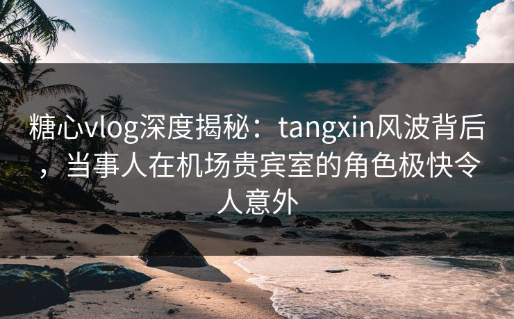 糖心vlog深度揭秘:tangxin风波背后,当事人在机场贵宾室的角色极快令人意外