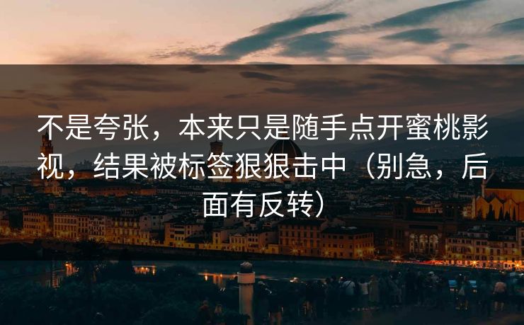 不是夸张，本来只是随手点开蜜桃影视，结果被标签狠狠击中（别急，后面有反转）